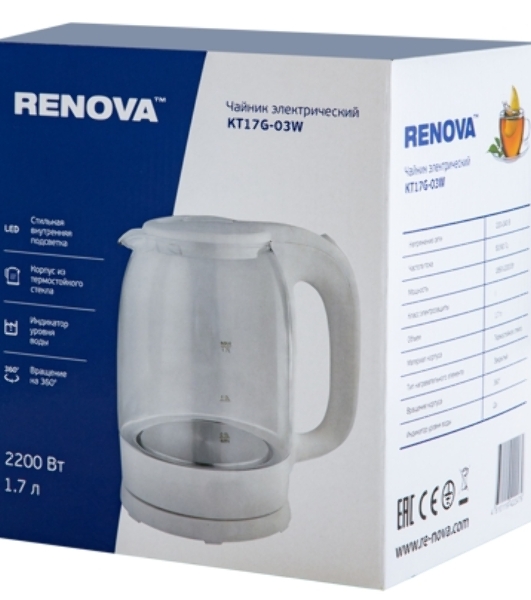 Чайник электрический Renova KT17G-03W