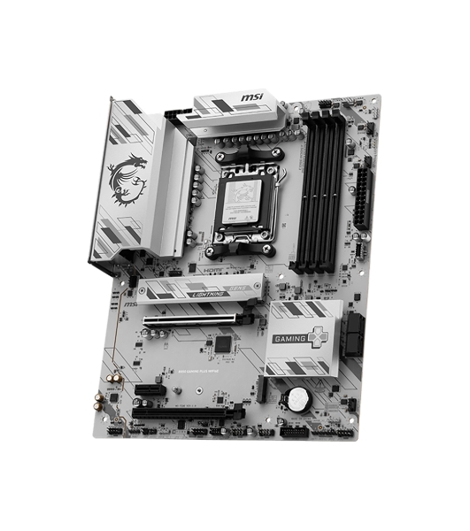 Материнская плата MSI B850 GAMING PLUS WIFI6E, AM5, AMD B850, 4xDDR5, 4xSATA, 2xM.2, 1xPCIe 4.0 x16, 1xPCIe 4.0 x4, 1xPCIe 3.0 x1, 1xDP, 1xHDMI, 1x2.5Gb LAN, Wi-Fi 6E, Bluetooth 5.3, 1xUSB-C 10Gbps, 3xUSB-A 10Gbps, 4xUSB-A 5Gbps, 2x3.5 мм, 7.1, ATX