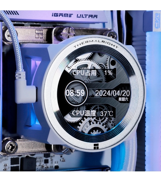 Система жидкостного охлаждения Thermalright Core Vision 360 (360mm, LED, White, ARGB/Fans: 3x120mm, 72.37CFM, 27.7dBA, 2000RPM/Pump height 66mm, Rad thickness 27mm/S: 1700, 1200, 1851, 115X, 2011, 2066, AM5, AM4)