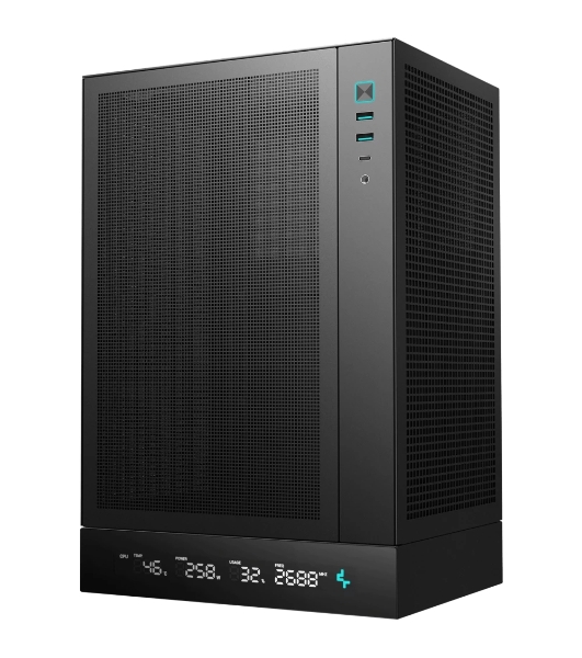 Компьютерный корпус Deepcool CH170 DIGITAL черный без БП mini-ITX 1x120мм 1xUSB 2.0 1xUSB 3.0 audio bott PSU