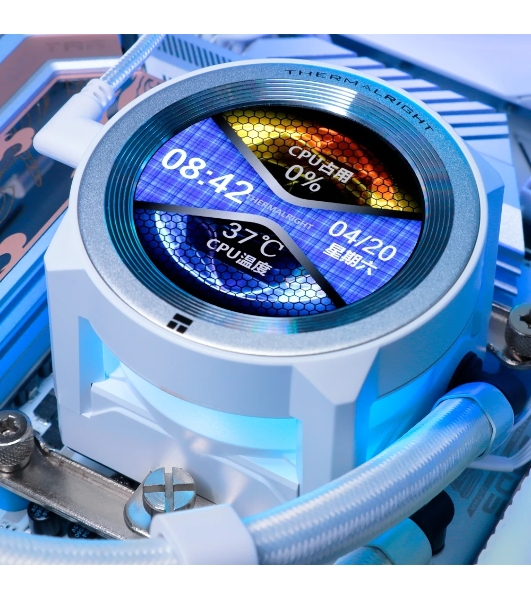 Система жидкостного охлаждения Thermalright Core Vision 360 (360mm, LED, White, ARGB/Fans: 3x120mm, 72.37CFM, 27.7dBA, 2000RPM/Pump height 66mm, Rad thickness 27mm/S: 1700, 1200, 1851, 115X, 2011, 2066, AM5, AM4)