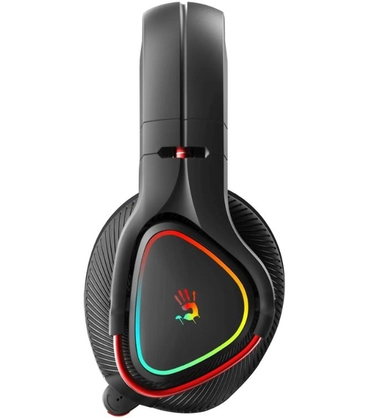 Гарнитура Bloody MR710 чёрный, беспроводная + проводная, Bluetooth, до 44 ч, подсветка
