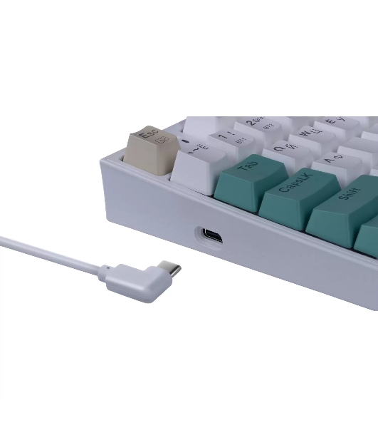 Клавиатура беспроводная Defender REDRAGON VEIGAR USB, Bluetooth/Радиоканал, бело-голубая