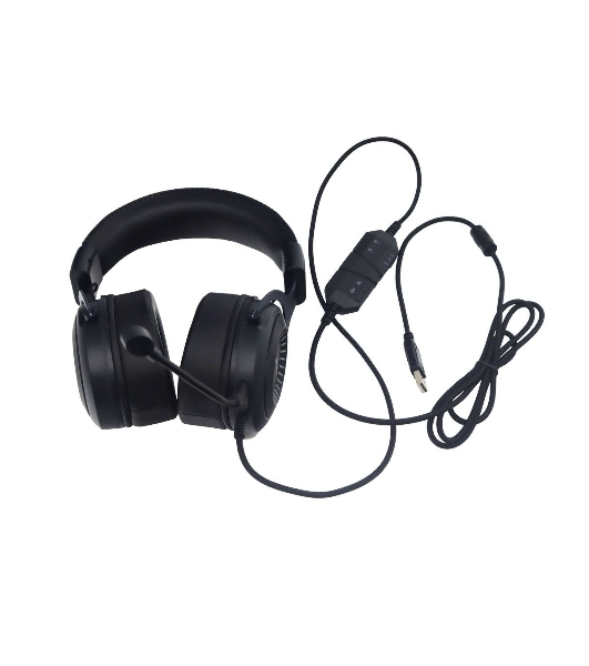 Гарнитура Raskat Strike 3U чёрный, проводная, USB, съёмный микрофон, подсветка