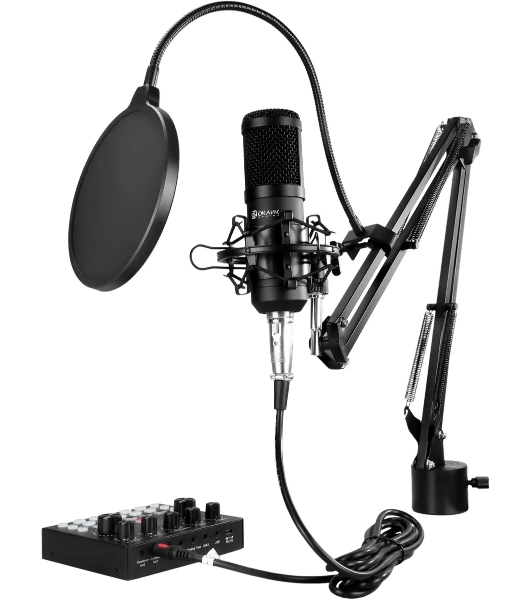 Микрофон проводной Оклик SM-600G 2.5м черный