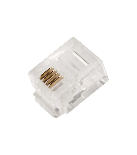 Коннектор LANMASTER TWT-PL12-6P4C/JR100, UTP кат.3 RJ12, прозрачный (упак.: 100 шт)