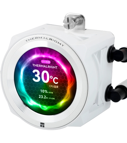 Система жидкостного охлаждения Thermalright Core Vision 360 (360mm, LED, White, ARGB/Fans: 3x120mm, 72.37CFM, 27.7dBA, 2000RPM/Pump height 66mm, Rad thickness 27mm/S: 1700, 1200, 1851, 115X, 2011, 2066, AM5, AM4)