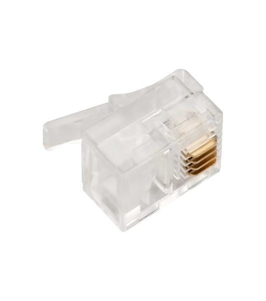 Коннектор LANMASTER TWT-PL12-6P4C/JR100, UTP кат.3 RJ12, прозрачный (упак.: 100 шт)