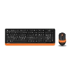Комплект клавиатура+мышь A4Tech FStyler FG1010 беспроводной, USB, 2000 DPI, чёрный/оранжевый, фото 1