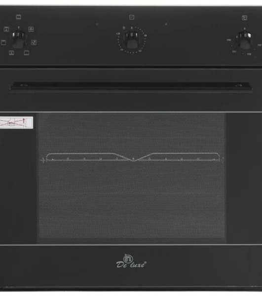 Духовка встраиваемая электрическая Electronicsdeluxe 6006.03 эшв-033 фасад стекло цвет - черный с нержав.ручками, электр.программатор 6-ти кнопочный, утапливаемые ручки, конвекция, гриль, режим разморозки,8 режимов работы, автомат.охлаждение корпуса,подсветка, объем 60 л.