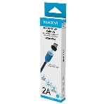 Кабель Maxvi MCm-01M blue, USB-A - microUSB, 2A, магнитный разъем, LED Описание: ток макс. нагрузки 2А, макс. напряжение 5V; стандарт USB 2.0; длина 1м, нейлоновая оплетка, съемный магнитный коннектор, LED подсветка, синий с черными вставками, фото2