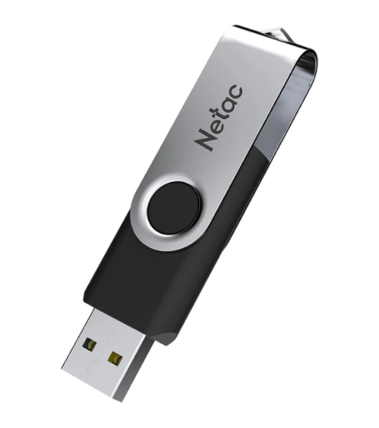 Флешка USB Netac U505 (NT03U505N-032G-32BK), 32Gb, USB 3.0, R/W 110/45, черный/серебристый