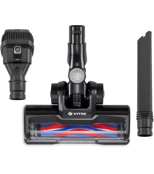 Пылесос вертикальный Vitek Starlight VT-8143 черный/серебристый, питание от аккумулятора, 35 Вт, уборка сухая, пылесборник 0.6 л, работа от АКБ max 30 мин