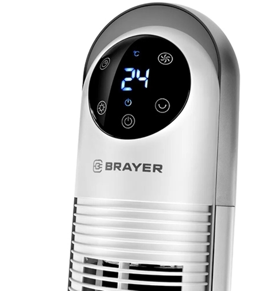 Вентилятор BRAYER BR4956 белый, напольный, 60 Вт, 3 скорости