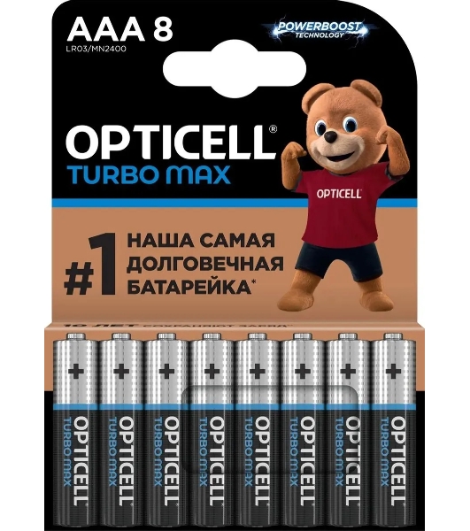 Батарея Opticell Turbo MAX LR03 AAA (8шт) блистер