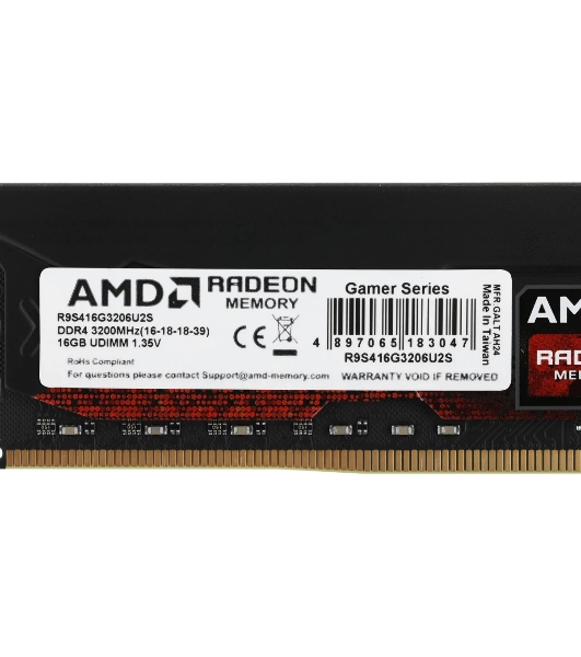 Оперативная память AMD Radeon R9, DDR4, 16GB (1x16GB), 3200MHz, CL16, DIMM, с радиатором, черный