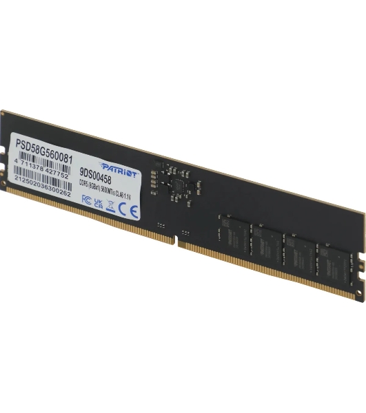 Оперативная память Patriot Signature, DDR5, 8GB (1x8 GB), 5600 MHz, CL46, DIMM