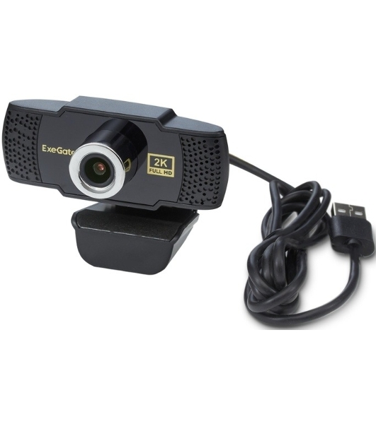 Веб-камера ExeGate BusinessPro C922 2K 2560x1440, 30 кадр/с, USB Type-A, микрофон (шумоподавление), универсальное крепление