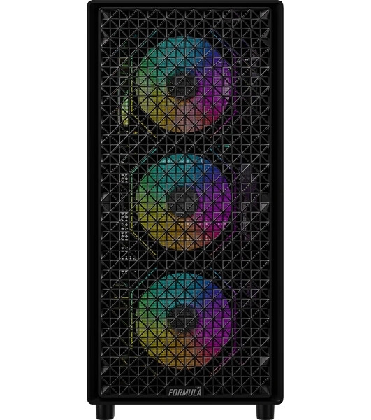 Компьютерный корпус Formula V Line MANA Dynamic Black AR, ATX, TYPE-C*1, USB3.0*2, FRONT 3x120мм ARGB, REAR 1x120мм ARGB