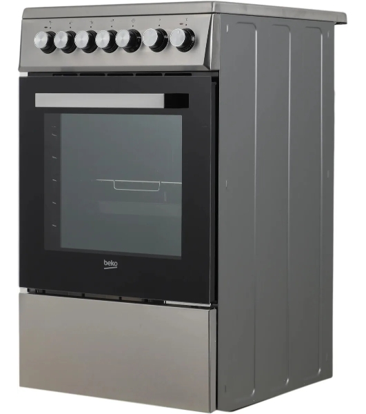 Плита электрическая Beko FSS57100GX серебристый, конфорок 4 шт, духовка 60 л, 50 см x 85 см x 60 см