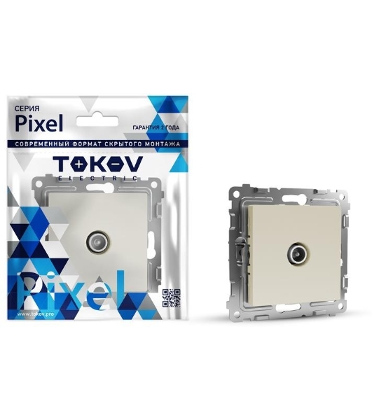 Коннектор TV TOKOV ELECTRIC СП Pixel механизм бежевый
