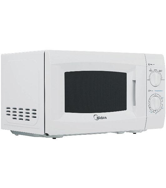 Микроволновая печь Midea MM720CKE белый, 20 л, 700 Вт, переключатели - поворотный механизм
