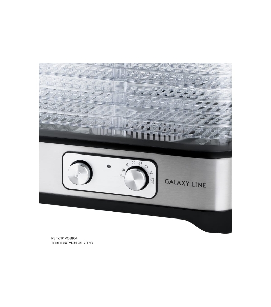 Сушилка для овощей и фруктов Galaxy Line GL 2639, черный с серебристым, с механическим управлением, 500 вт