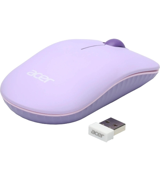 Мышь беспроводная Acer OMR205 фиолетовый, 1200 dpi, радиоканал, USB, кнопки - 3