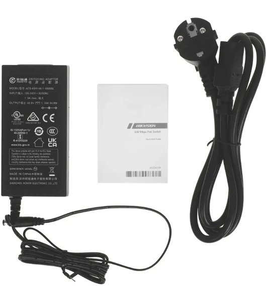 Коммутатор Hikvision DS-3E1309P-EI(O-STD)(B), 8×100 Мбит/с PoE + 1×1 Гбит/с, настраиваемый