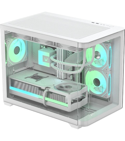 Компьютерный корпус AeroCool/Formula Crystal U2M Floe белый без БП mATX 1xUSB 3.0 audio bott PSU