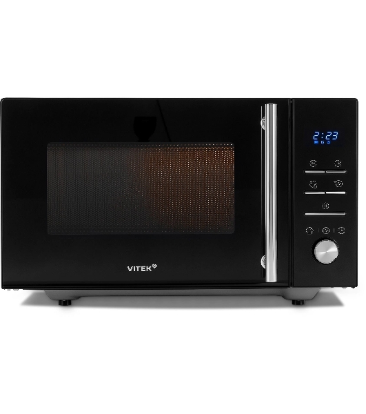 Микроволновая печь Vitek VT-MW1323 черный, 23 л, 900 Вт, переключатели - кнопки, поворотный механизм