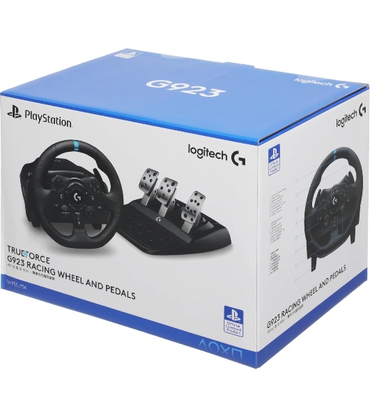 Руль Logitech G923 10кноп. (с педалями) черный