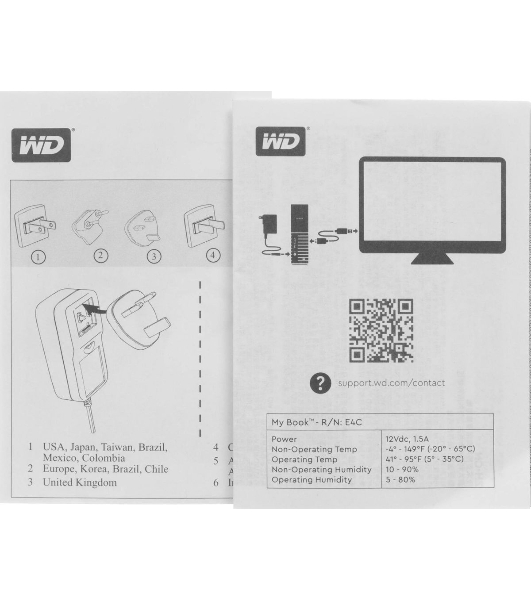 Внешний HDD Western Digital My Book WDBBGB0220HBK, 22TB, USB 3.2 Gen 1 Type-A, 5400 rpm, черный