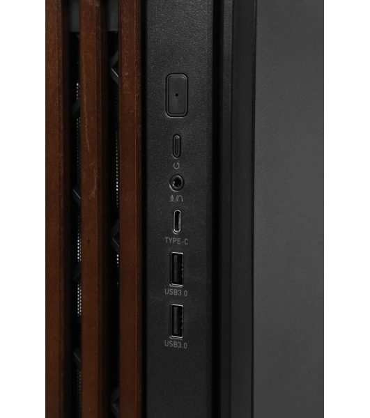 Корпус Formula V Line TimberLine T0 Black, ATX, wood+plastic front, TYPE-C*1, USB3.0*2, FRONT 3x120мм FRGB, REAR 1x120мм FRGB