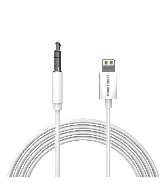 Кабель аудио MORE CHOICE (4610196409820) UK28i AUX 3.5мм Lightning 8-pin 1м, белый