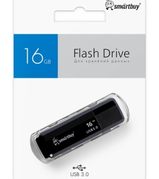 Флешка USB Smartbuy Dock (SB16GBDK-K3), 16Gb, USB 3.0/3.1, R/W 70/25, черный