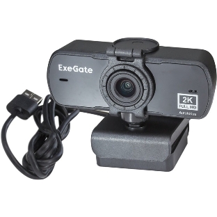 Веб-камера ExeGate Stream C940 Wide 2K 2560x1440, 30 кадр/с, USB Type-A, микрофон (шумоподавление), универсальное крепление, штатив в комплекте