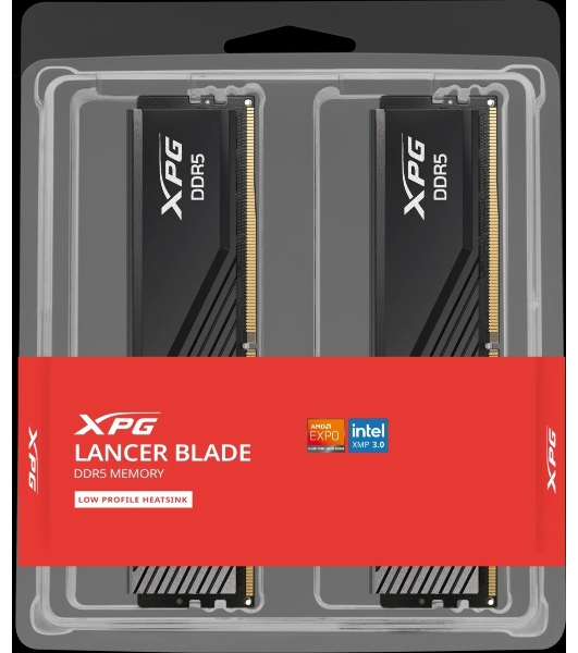 Оперативная память XPG Lancer Blade, DDR5, 32GB (2x16 GB), 6000 MHz, CL36, радиатор, черный