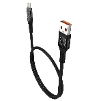 Дата-кабель Maxvi MC-33L USB-Lightning 2.4А, прозрачный корпус, LED подсветка, 1м, черный, фото2