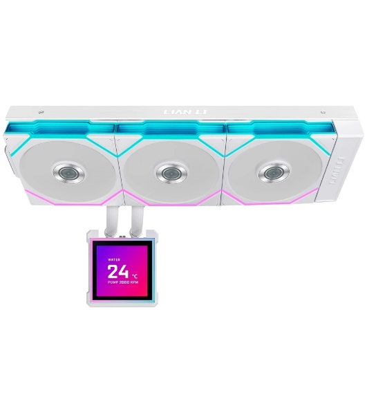 Система водяного охлаждения Lian-Li HydroShift II LCD-S 360TL ARGB Soc-AM5/AM4/1700/1851 белый 4-pin 33dB Al+Cu LCD Ret (G89.GHS2LCDS36TW.R0)