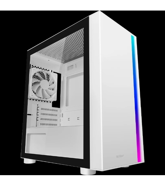 Компьютерный корпус без блока питания PCCooler LM300 ARGb WH, Tempered Glass Mid Tower, белый, ABS, TG, SPCC, 1x120мм ARGb mATX, ITX 170/330/mm 2x2.5', 2x3.5', 5xPCI 1xUSB-A 3.0, 2xUSB-A 2.0 375x205x427mm