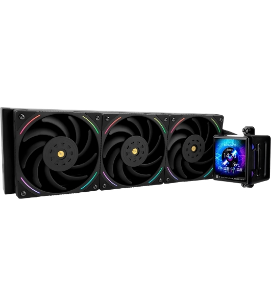 Система жидкостного охлаждения Thermalright Elite Vision 360 (360mm, LED, Black, ARGB/Fans: 3x120mm, 69CFM, 27dBA, 2150RPM/Pump height 63mm, Rad thickness 27mm/S: 1700, 1200, 1851, 115X, 2011, 2066, AM5, AM4)