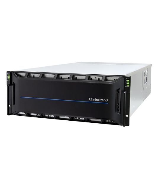 Сетевой накопитель Infortrend CS 2060D-J 4U/60bay, scale-out NAS, dual nodes subsystem including 2x4 Core CPU, 128Gb (8x16Gb), 8x10GbE(SFP+), 4x12Gb/s SAS EXP. Ports, 2x(PSU+FAN), 2x(SuperCap.+flash), 60 x 3.5'; drive trays and rackmount kit, scale out to 144 nodes (w/o 2.5';)