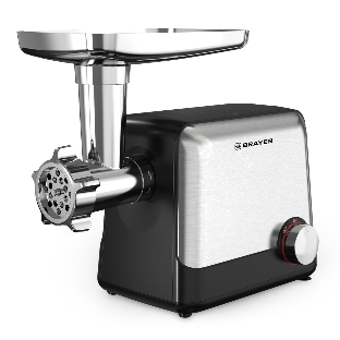 Мясорубка электрическая BRAYER BR1613 черный, 1800 Вт, 2.0 кг/мин, реверс, защита от перегрузки, насадки - 8