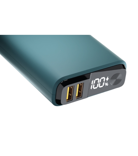 Портативный аккумулятор OLMIO QS-10, 10000mAh, 22.5W QuickCharge3.0/PowerDelivery, LCD, темно-зеленый