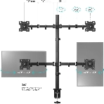 Кронштейн ONKRON D421E для четырех мониторов 13'-32' настольный, черный, фото4