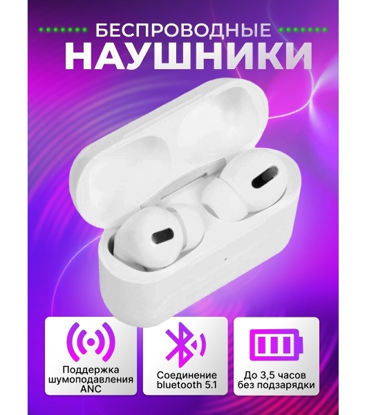 Наушники HOCO EW05 Plus беспроводные оригинальной серии с док станцией TWS, ANC, BT 5.1 белый
