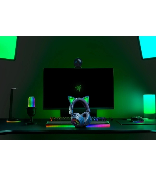 Гарнитура Razer Kraken Kitty V3 Pro чёрный, беспроводная + проводная, радиоканал, до 70 ч, подсветка