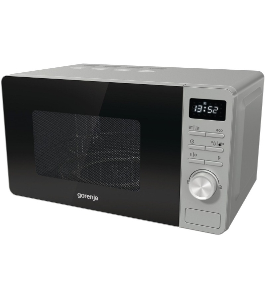 Микроволновая печь Gorenje GRILL MO23A4X нержавеющая сталь, 23 л, 800 Вт, переключатели - кнопки, поворотный механизм