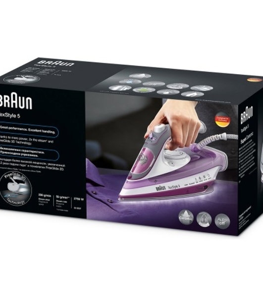 Утюг паровой Braun SI5037VI фиолетовый, 2700 Вт, 50 г/мин, 200 г/мин, 300 мл
